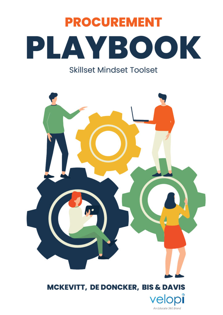 Cover image of people working different cogs in the 'machine'. PROCUREMENT PLAYBOOK by 
David McKevitt,
Ingrid De Doncker,
Monika Bis,
Paul Davis